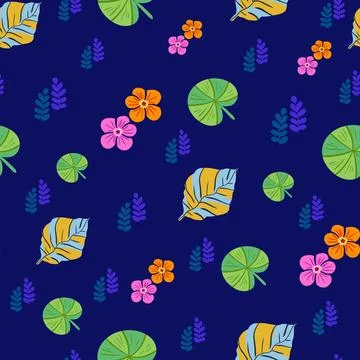 Abstract tropical vector repeat pattern design Stock Illustration