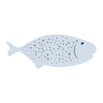 Abstract trout or salmon fish in flat design. Fishing industry aquaculture. V Stock Illustration