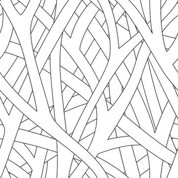 Abstract trunk seamless pattern. Black and white illustration. Stock Illustration