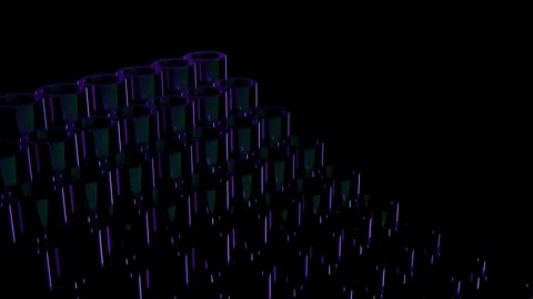 Abstract Tubes in Dark Purples Gradient Loop Video Stock Footage 337636969