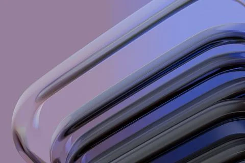 Abstract tubes form parallel curves, reflecting light against a gradient ba.. Stock Illustration