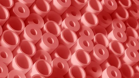 Abstract Tubes Geometric Surface Loop 1 Light Red Stock Footage 146457335