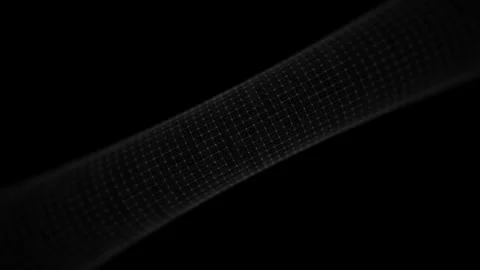 Abstract tubular structure with grid pattern on black background looping Stock Footage 292258298