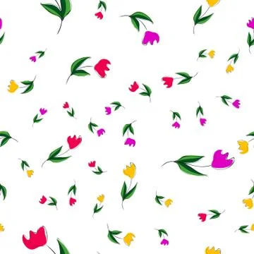 Abstract tulips on a white background. Stock Illustration