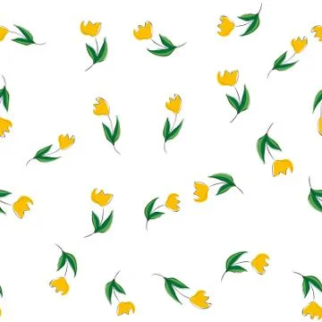 Abstract tulips on a white background. Stock Illustration