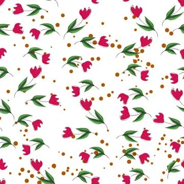 Abstract tulips on a white background. Stock Illustration