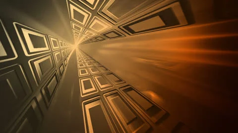 Abstract Tunnel Amber Orange Stock Footage 25856579