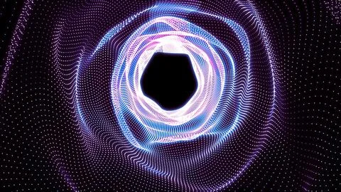 Abstract tunnel background with bright beautiful purple glowing iridescent .. Stock Illustration