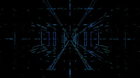 Abstract tunnel blue on a black background 스톡 동영상 129288714