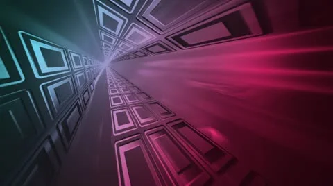 Abstract Tunnel Blue Red Stock Footage 12605582