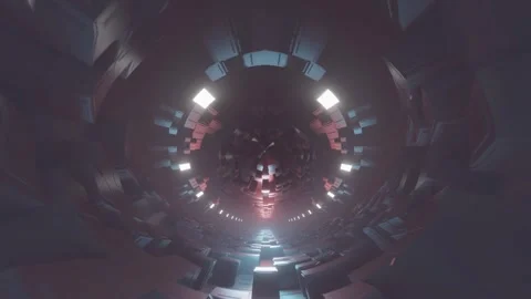 Abstract Tunnel  With Bright Lights Stock Footage 289122796