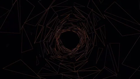 Abstract tunnel composed of geometric shapes moving inward Stock Footage 340156230