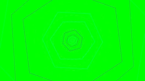 Abstract tunnel of concentric hexagon shapes on a vibrant green background 스톡 동영상 341823985