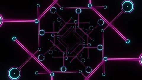 Abstract Tunnel Connected Spheres in Continuous Motion Stock Footage 271151091