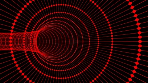 Abstract tunnel with dots and lines, seamless looping Stock Footage 104730696