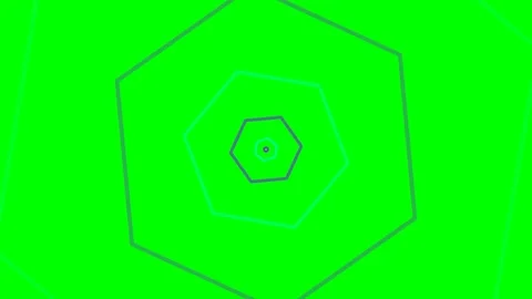 Abstract tunnel effect created with concentric neon green geometric shapes Stock Footage 340267334