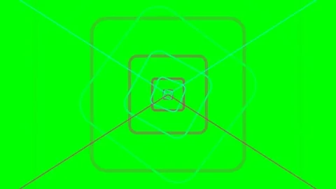 Abstract tunnel effect with nested rounded squares on a green background Vídeos de archivo 340903823