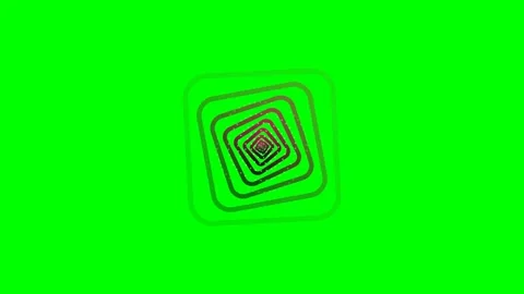 Abstract tunnel effect with nested square shapes on a vibrant green backgroun Stock Footage 340266068