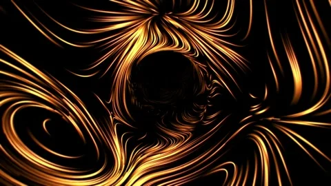 Abstract tunnel with glow vortex patterns made of swirling golden light trails Stock Footage 318782832
