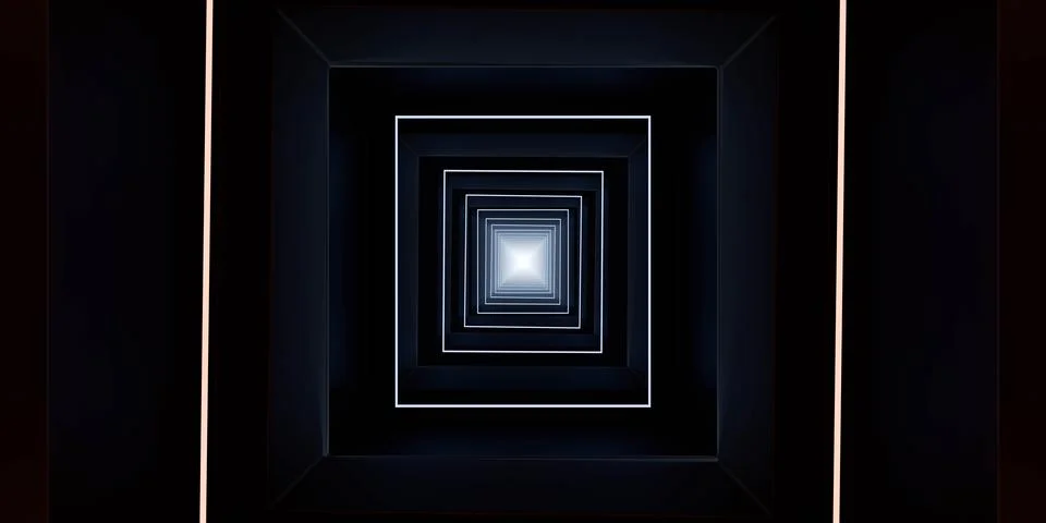 Abstract tunnel of light 3d rendering Stock Illustration