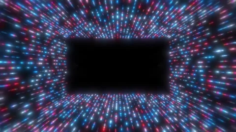 Abstract Tunnel Loop Background with Colorful Glowing Particles 4k Video stock 320508384
