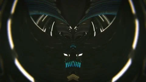 Abstract tunnel loop. Black background Illustrazione stock