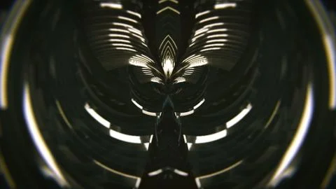 Abstract tunnel loop. Black background Stock Illustration