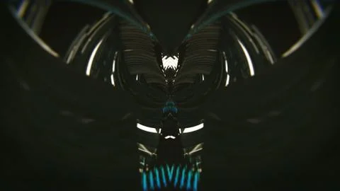 Abstract tunnel loop. Black background Stock Illustration