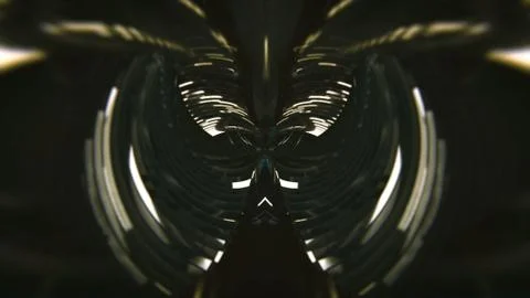 Abstract tunnel loop. Black background Stock Illustration