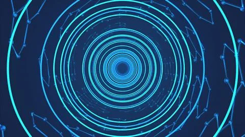 Abstract tunnel with molecule Illustrazione stock
