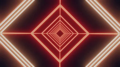 Abstract Tunnel Motion Background Square Red Orange Neon Background 스톡 동영상 165933107