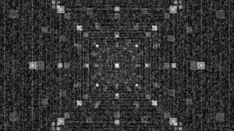 Abstract tunnel motion graphic with geometric pattern, tunnel effect, looping Stock Footage 346736726