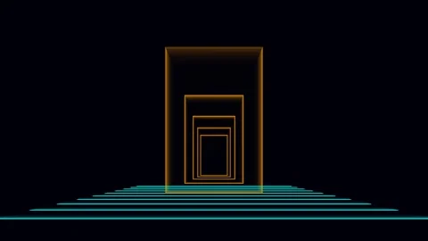 Abstract tunnel motion graphics background loop moving through glowing neon.. Stock Footage 341658501