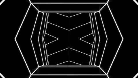 Abstract tunnel with moving linear pattern. Design. Linear animation with moving Stock Illustration