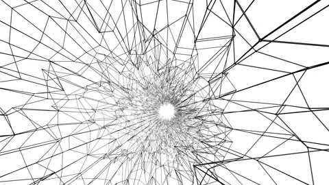 Abstract tunnel from a moving three-dimensional black lattice. Animated looping  Stock Footage 140053433