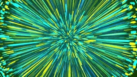 Abstract tunnel of a multicolor spectrum background. Bright rays of neon li.. Stock Footage 303196037