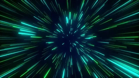 Abstract tunnel of a multicolor spectrum background. Bright rays of neon li.. Stock Footage 303196039