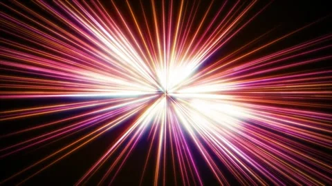 Abstract tunnel of multicolored red glowing bright neon laser energy beam Stock Footage 252685039