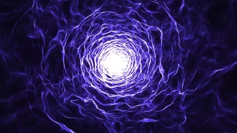 An abstract tunnel or funnel of intertwining lines and shapes in purple tones. Vídeos de archivo 306225633