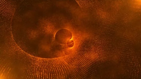 Abstract Tunnel of Orange Magic Particles. Video stock 296963293