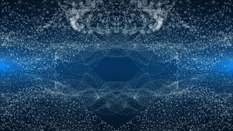 An abstract tunnel of oscillating surfaces of particles Stock Footage 289884415