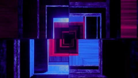Abstract tunnel with polygonal frames loop 3d animation , sacred geometry Stock Footage 246525191
