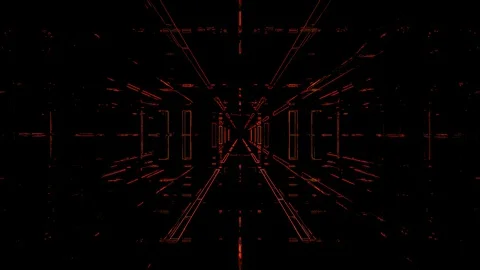 Abstract tunnel red on a black background Stock Footage 129288848