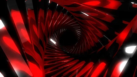 Abstract tunnel, red, spinning Stock Footage 105543587