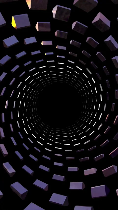 Abstract Tunnel of Rotating Cubes: A 3D Digital Artwork Stock Footage 317603920