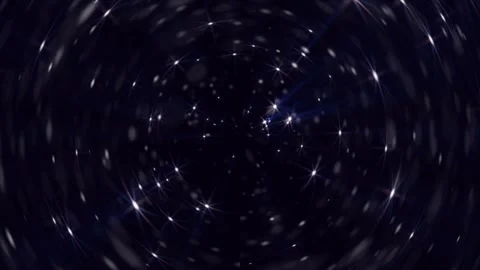 Abstract tunnel with rotating star particles and shining  rays Stock Footage 278119069