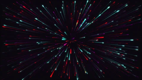 Abstract tunnel speed of light, neon glowing rays Stock Footage 168254207