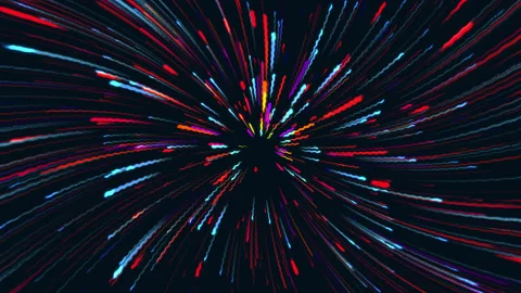 Abstract tunnel speed of light, neon glowing rays Stock Footage 168254208