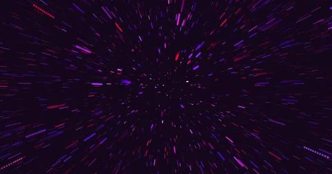 Abstract tunnel speed of light. Stream of bright lines in space, background. Stock Illustration