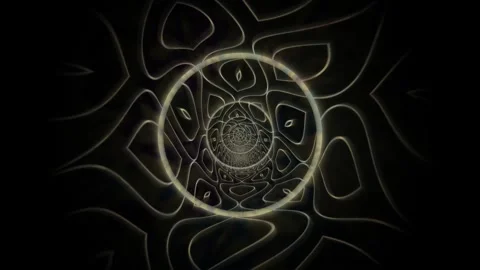 Abstract tunnel with swirling patterns and circular shapes Stock Footage 339963684